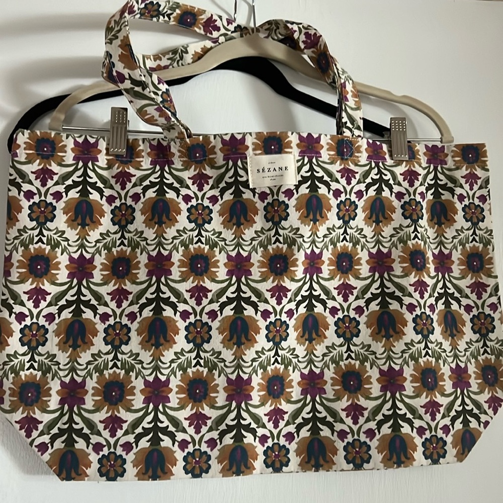 Floral sezane tote